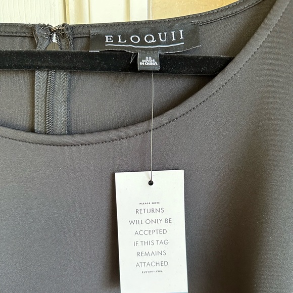 NWT Eloquii Flare Sleeve Peplum Top, Size: 22, Color: Black - Picture 2 of 4